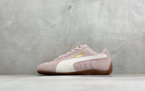彪马Puma Speedcet Etoile Wns 薄底德迅复古运动休闲赛车跑鞋粉白纯原版本 货号：401698-14