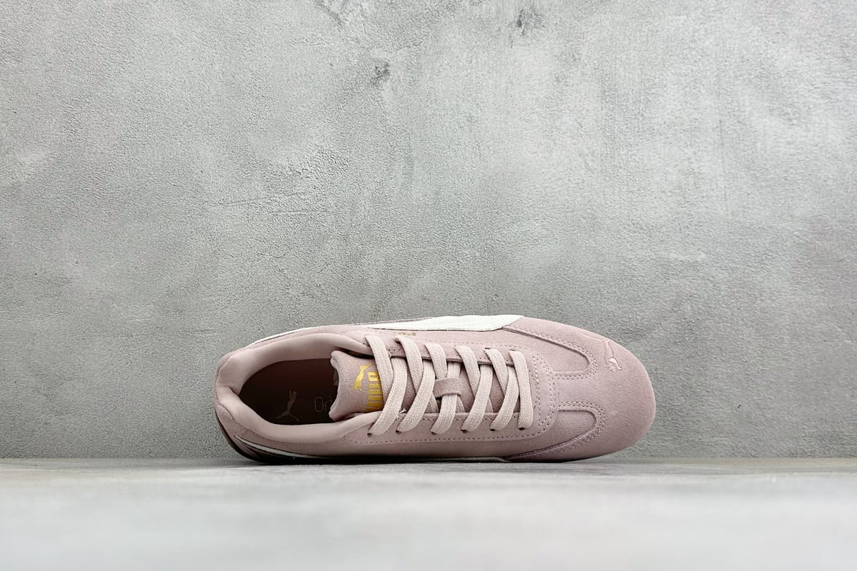 彪马 Puma Speedcet Etoile Wns 薄底德迅复古运动休闲赛车跑鞋 粉白 背面实拍图