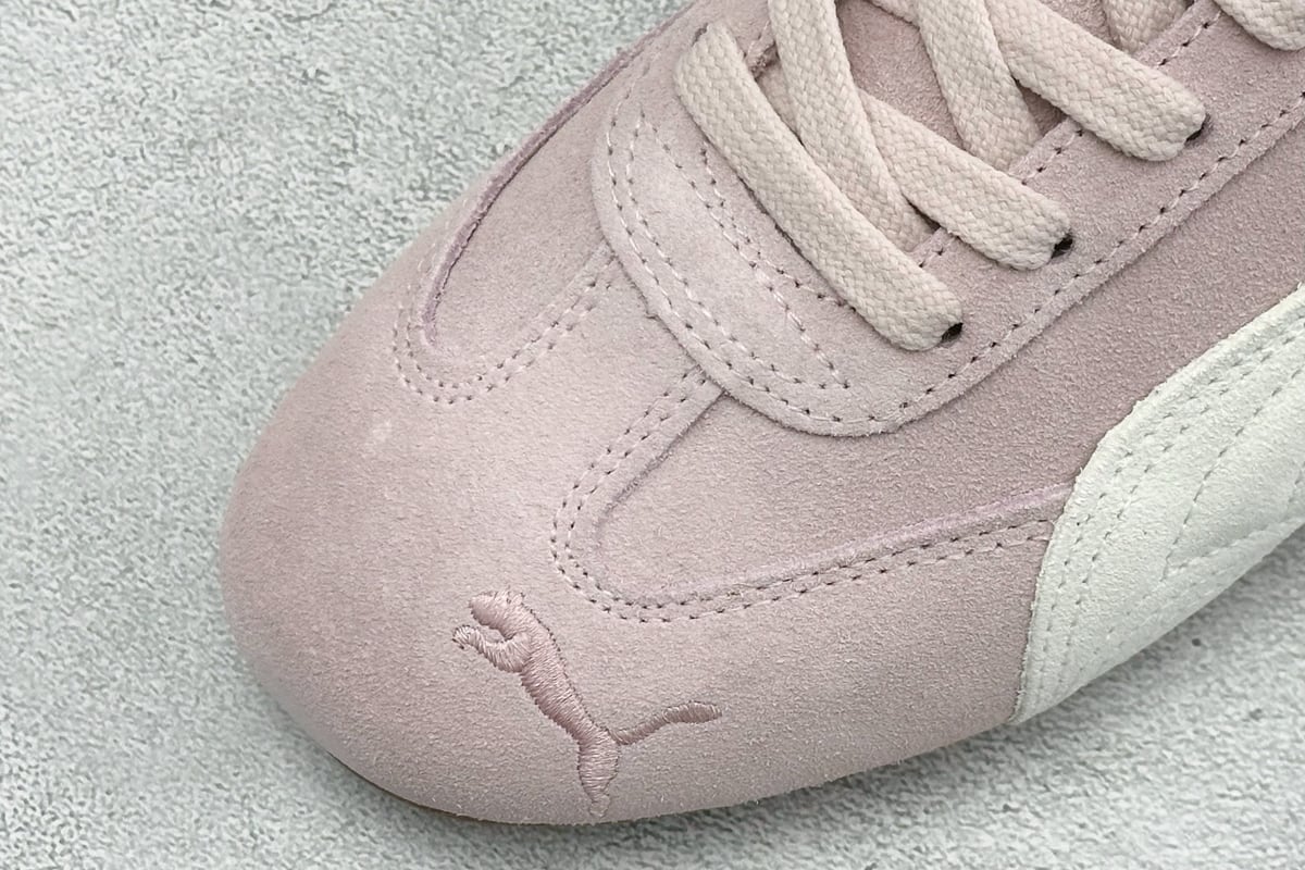 彪马 Puma Speedcet Etoile Wns 薄底德迅复古运动休闲赛车跑鞋 粉白 鞋标实拍图