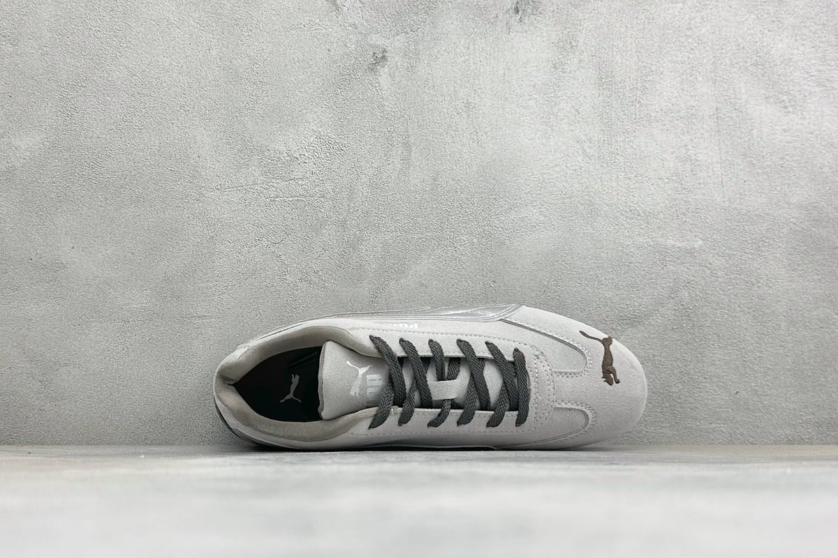 彪马 Puma Speedcet Etoile Wns 薄底德迅复古运动休闲赛车跑鞋 灰白黑 背面实拍图