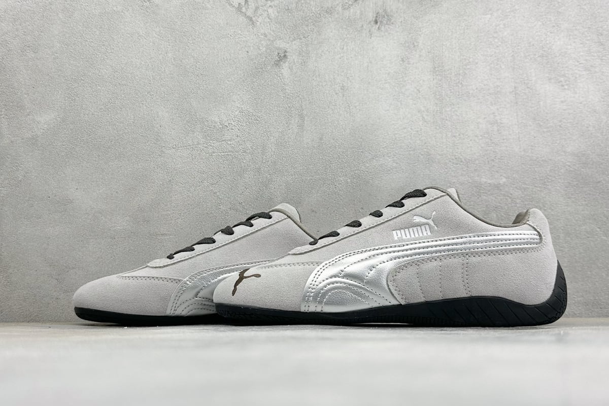 彪马 Puma Speedcet Etoile Wns 薄底德迅复古运动休闲赛车跑鞋 灰白黑 鞋跟实拍图