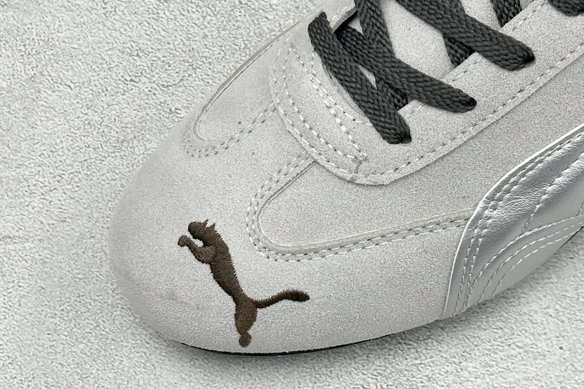 彪马 Puma Speedcet Etoile Wns 薄底德迅复古运动休闲赛车跑鞋 灰白黑 鞋标实拍图