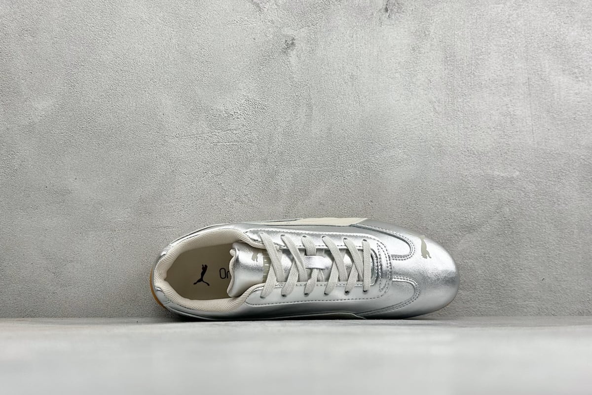 彪马 Puma Speedcet Etoile Wns 薄底德迅复古运动休闲赛车跑鞋 粉棕 背面实拍图