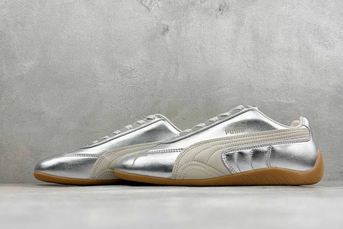 彪马 Puma Speedcet Etoile Wns 薄底德迅复古运动休闲赛车跑鞋 粉棕 鞋跟实拍图
