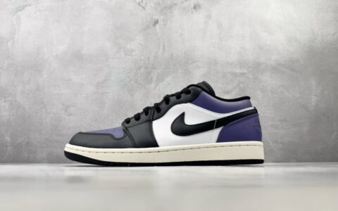 乔丹Air Jordan 1 Low Court Purple OG 黑紫蓝纯原版本 货号：553558-125