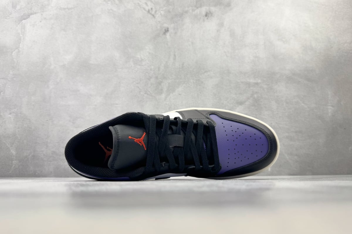 乔丹 Air Jordan 1 Low Court Purple OG 黑紫蓝 背面实拍图