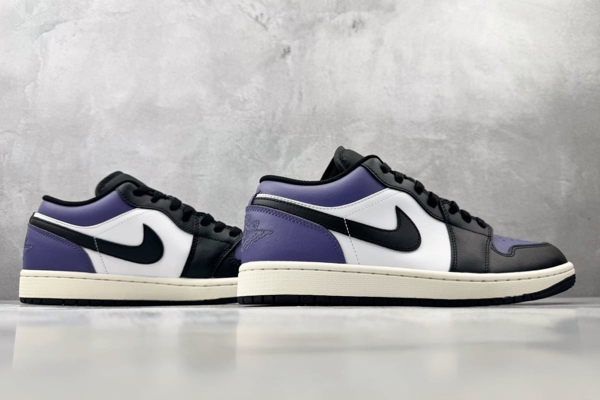 乔丹 Air Jordan 1 Low Court Purple OG 黑紫蓝 鞋底实拍图