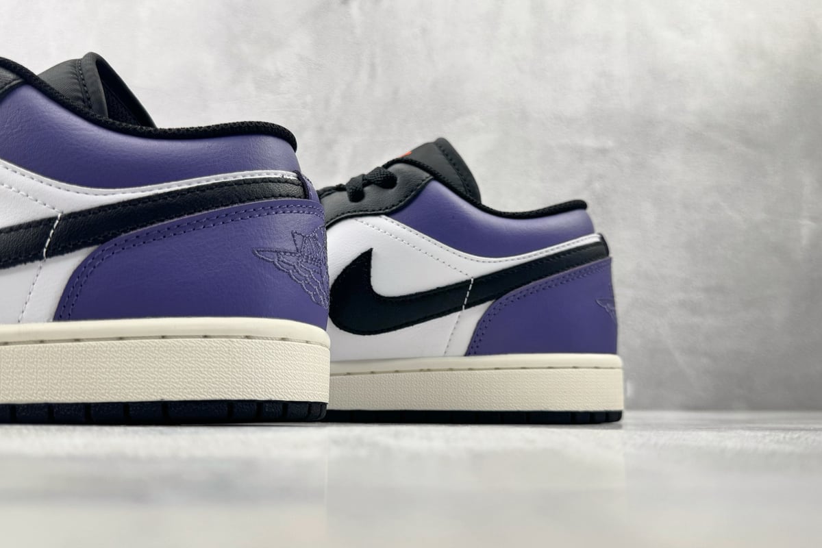 乔丹 Air Jordan 1 Low Court Purple OG 黑紫蓝 上脚实拍图