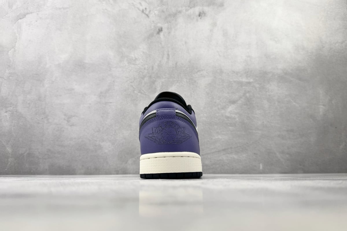 乔丹 Air Jordan 1 Low Court Purple OG 黑紫蓝 细节实拍图