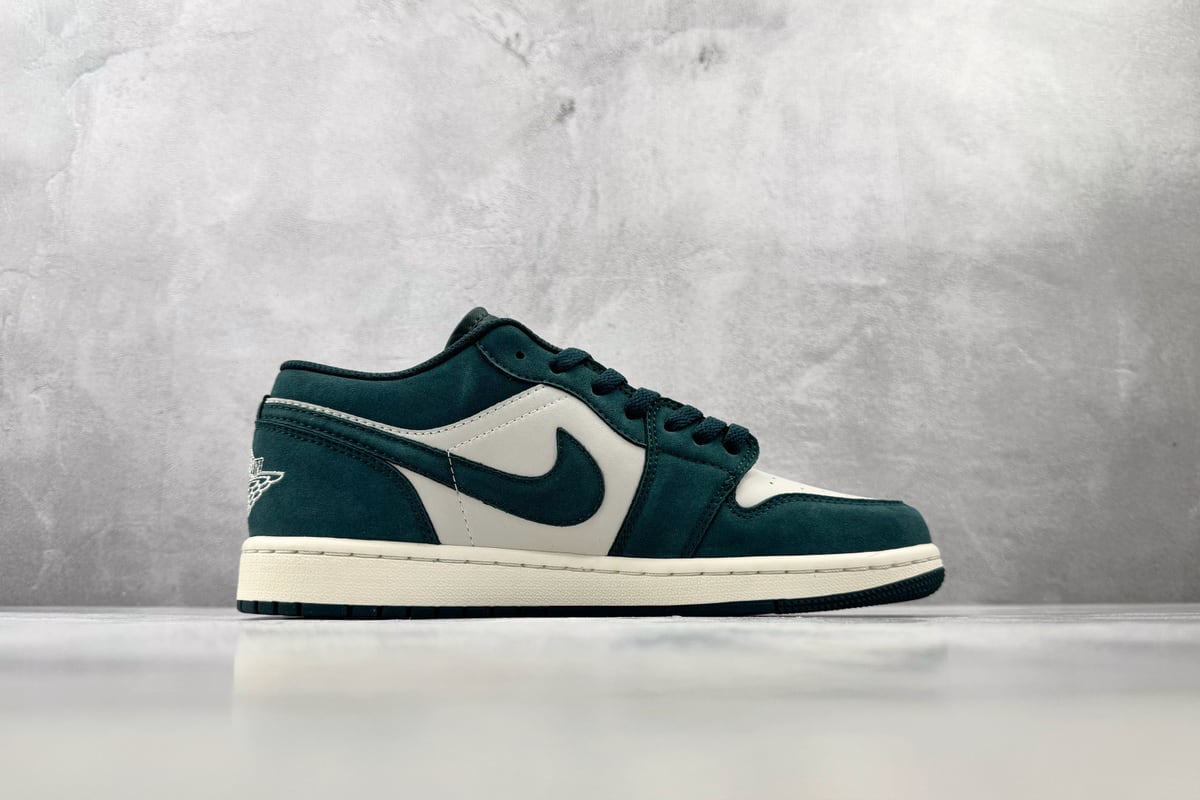 乔丹 Air Jordan 1 Low 白绿蓝 侧面实拍图