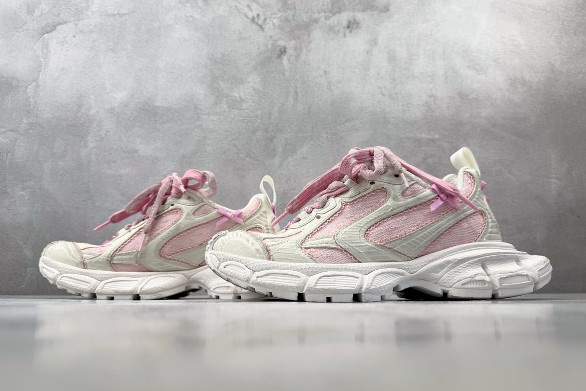 巴黎世家 Balenciaga 3XL TULLE 最新 白粉红 鞋跟实拍图
