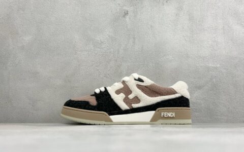 芬迪FENDI Match 圆头厚底低帮板鞋Fendi 情侣款休闲鞋独家定制黑白蓝纯原版本 货号：7E1493AHH2
