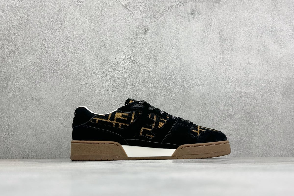 芬迪 FENDI Match 圆头厚底 低帮板鞋 Fendi 情侣款休闲鞋 独家定制 黑白 侧面实拍图