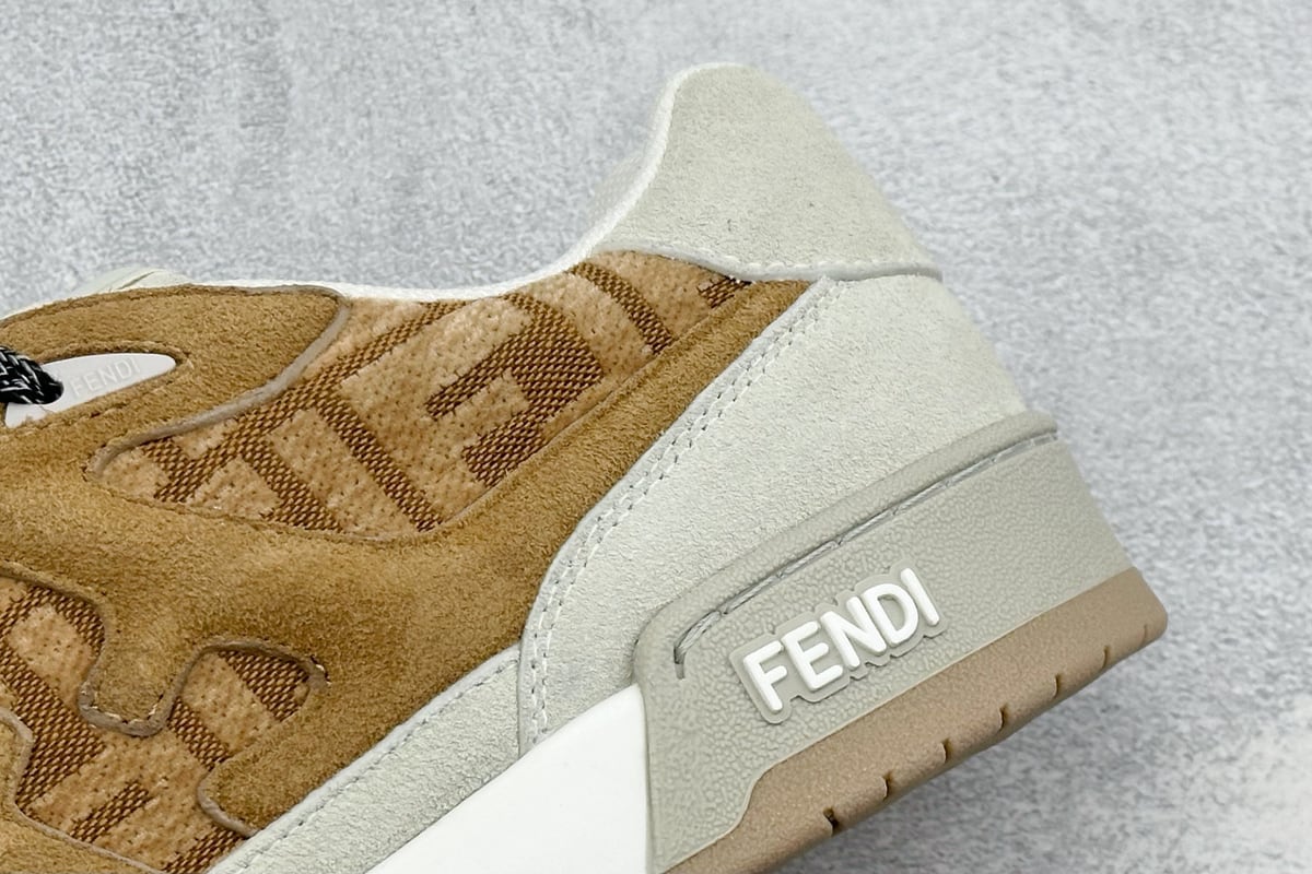 芬迪 FENDI Match 圆头厚底 低帮板鞋 Fendi 情侣款休闲鞋 独家定制 棕白 细节实拍图
