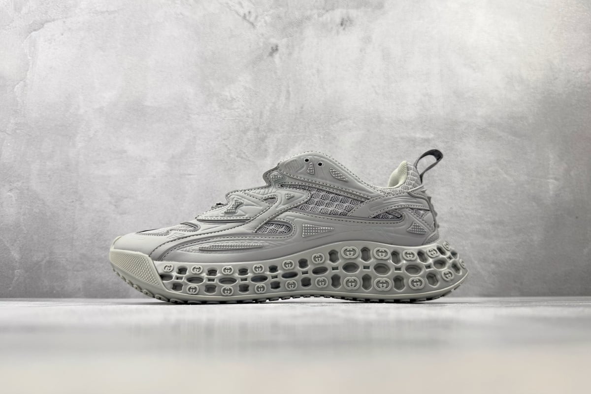 古驰 Gucci Cub3d 灰白 正面实拍图