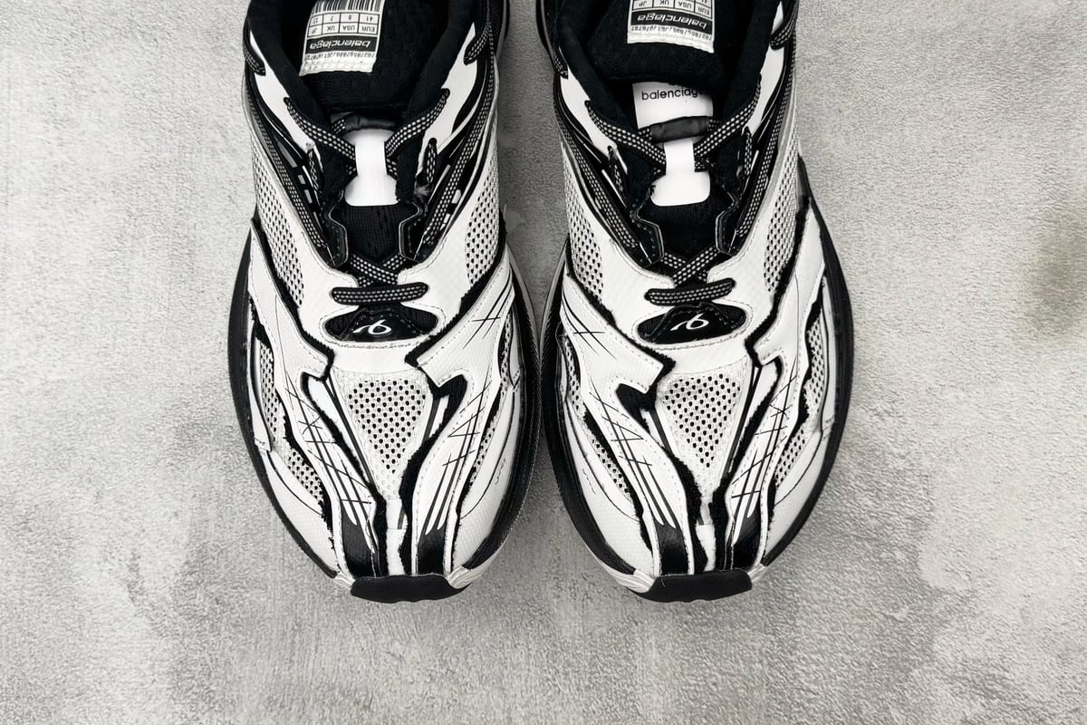 巴黎世家 Balenciaga Jet 最新 白黑 鞋标实拍图