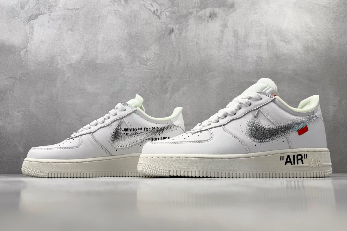 耐克 Nike Air Force 1 Virgil Abloh 白 鞋跟实拍图