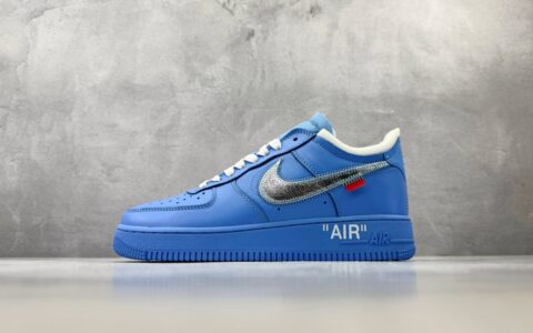 耐克Nike OFF-WHITE x Air Force 1 07 "MCA" 联名款蓝色艺术馆蓝色纯原版本 货号：CI1173-400
