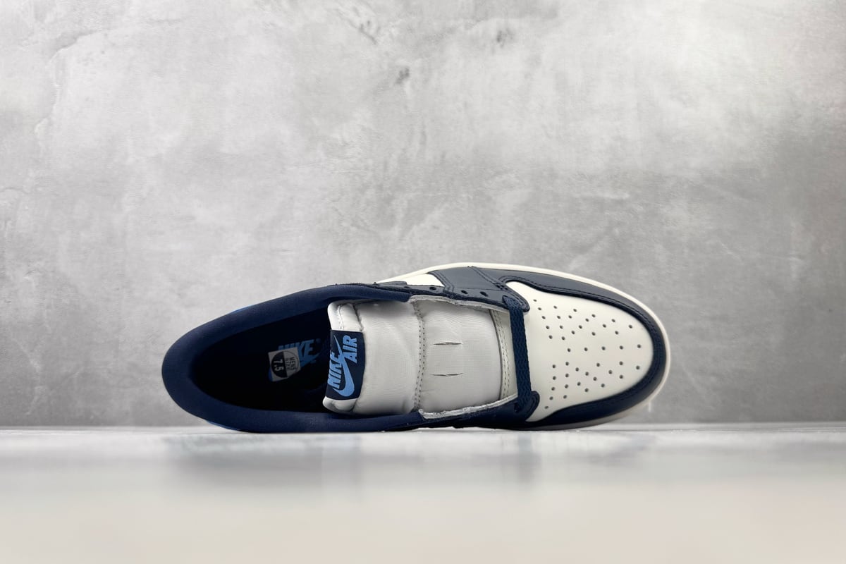 乔丹 Air Jordan 1 Obsidian 黑黑白蓝 背面实拍图