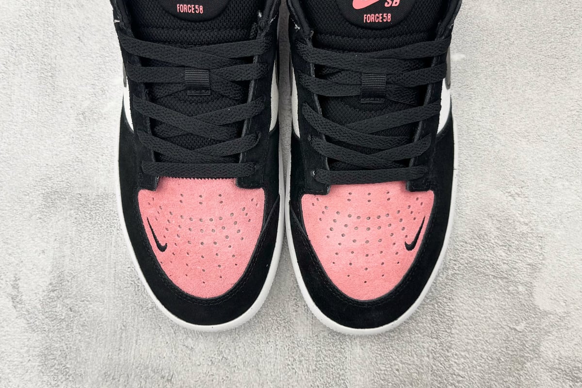 耐克 Nike SB Force 58 黑粉红 鞋标实拍图