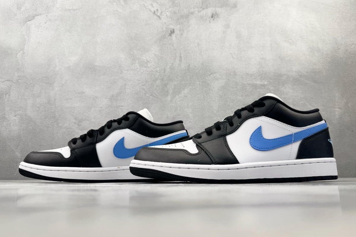 乔丹 Air Jordan 1 low "university blue" 黑白蓝 鞋跟实拍图