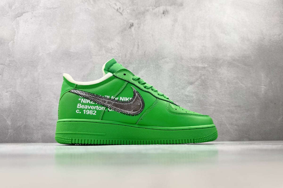 耐克 Nike OFF-WHITE x Air Force 1 "Green" 绿色 侧面实拍图
