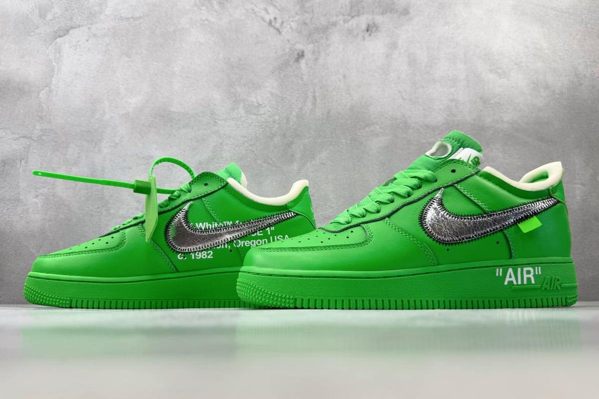 耐克 Nike OFF-WHITE x Air Force 1 "Green" 绿色 鞋跟实拍图