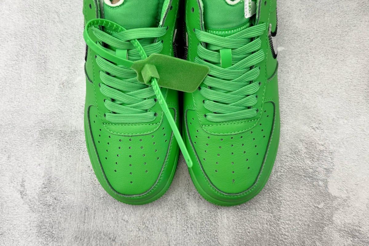 耐克 Nike OFF-WHITE x Air Force 1 "Green" 绿色 鞋标实拍图