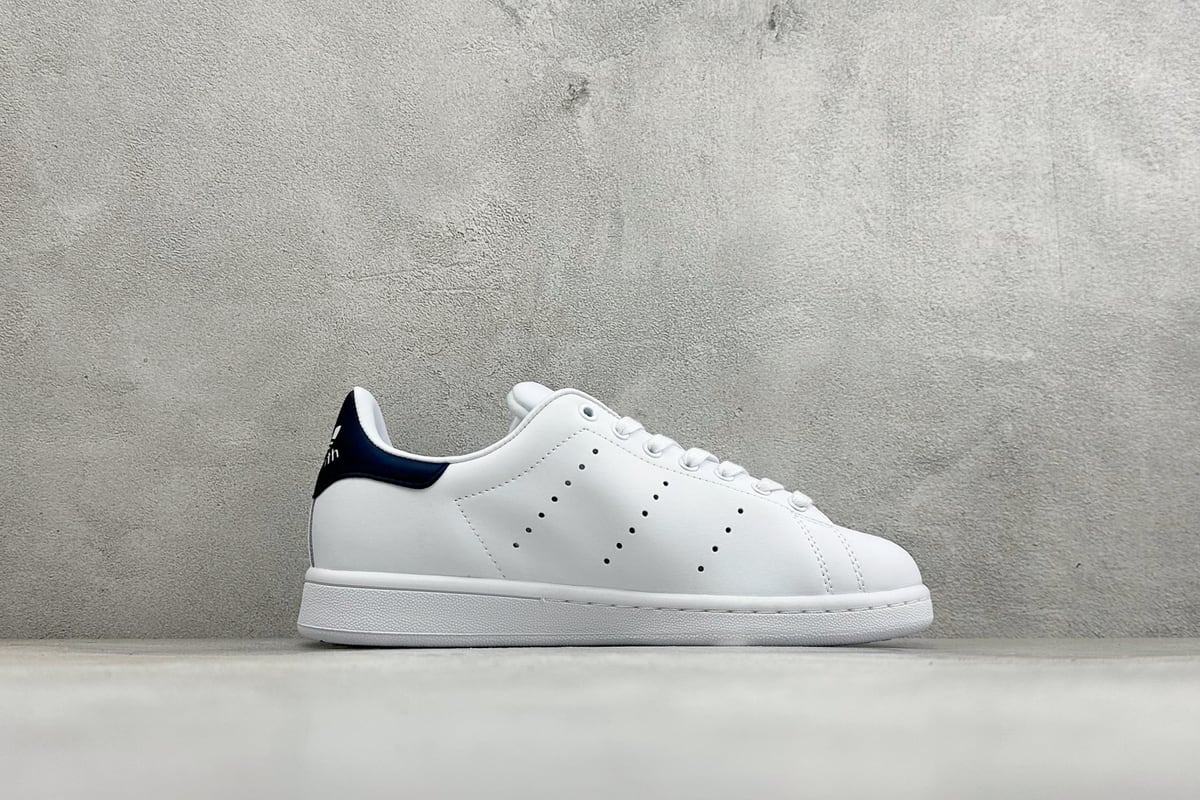 阿迪达斯 Adidas Stan Smith 80s 史密斯经典休闲板鞋 白蓝 侧面实拍图