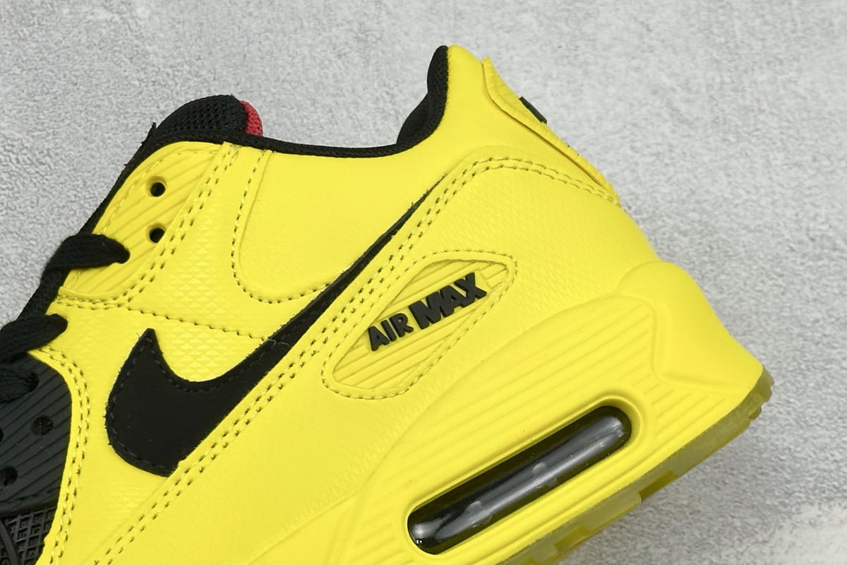 耐克 Nike Air Max 90 复古气垫跑鞋 黄黑 细节实拍图