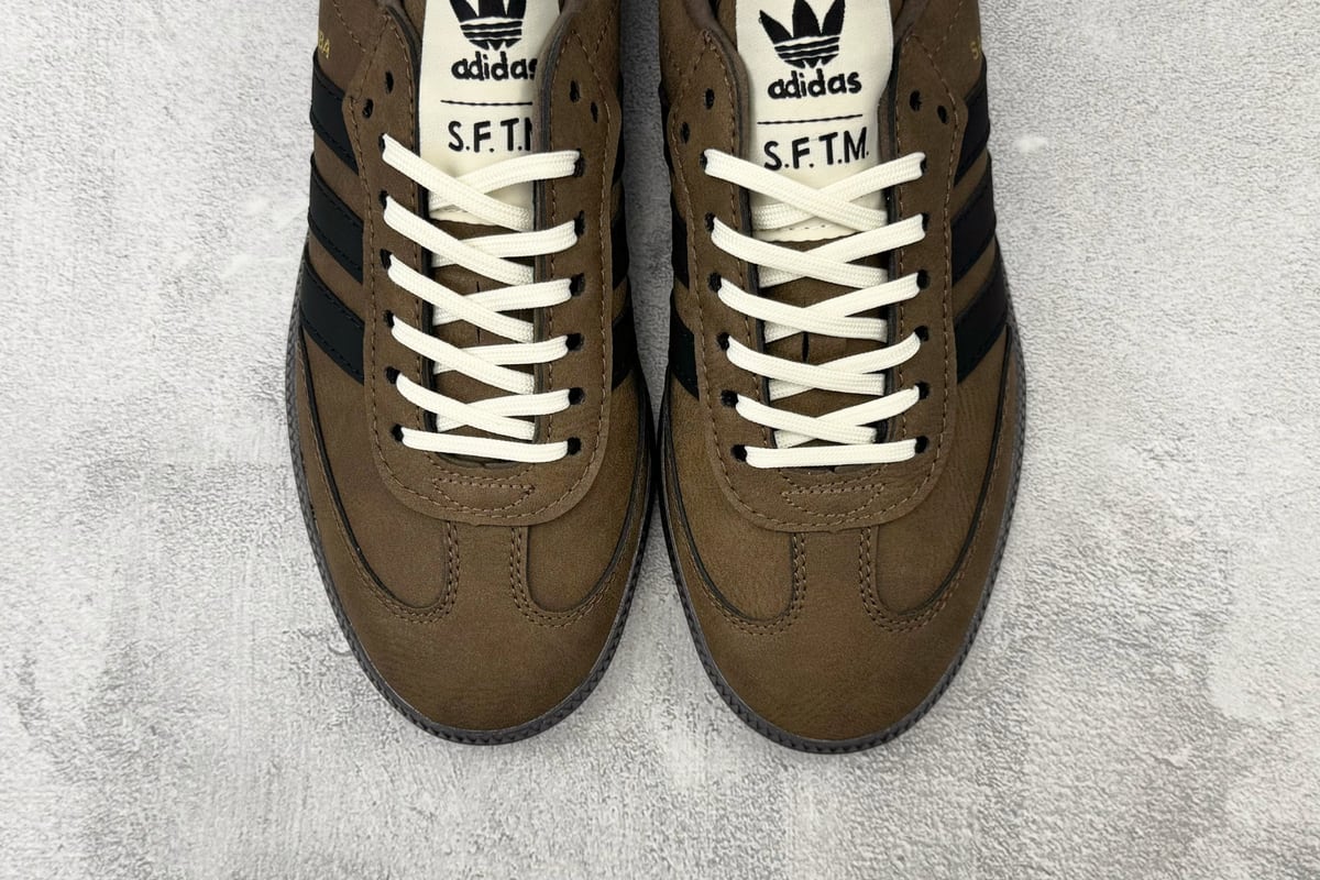 阿迪达斯 Adidas originals × SONG FOR THE MUTE 棕黑白 鞋标实拍图