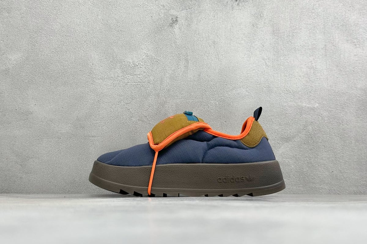 阿迪达斯 Adidas Originals Puffylette 蓝橙黑 正面实拍图