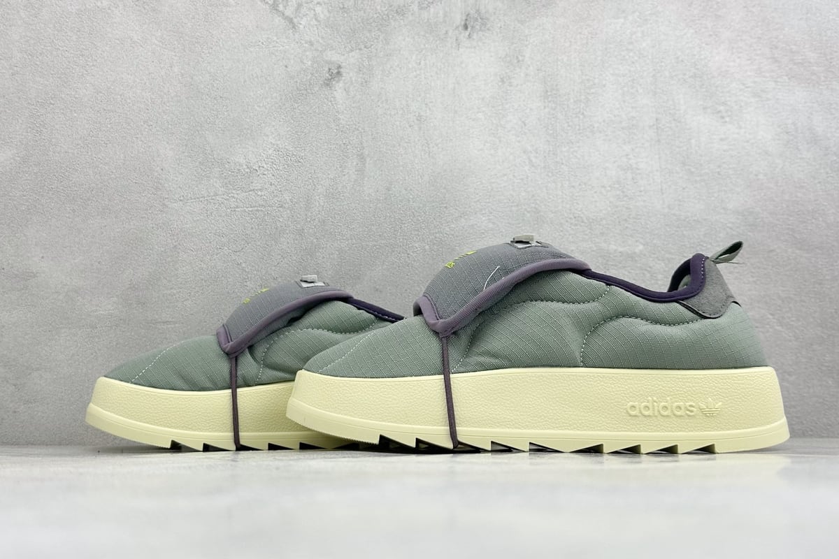 阿迪达斯 Adidas Originals Puffylette 绿黑 鞋跟实拍图