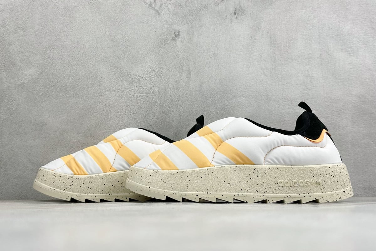 阿迪达斯 Adidas Originals Puffylette 白橙黑 鞋跟实拍图