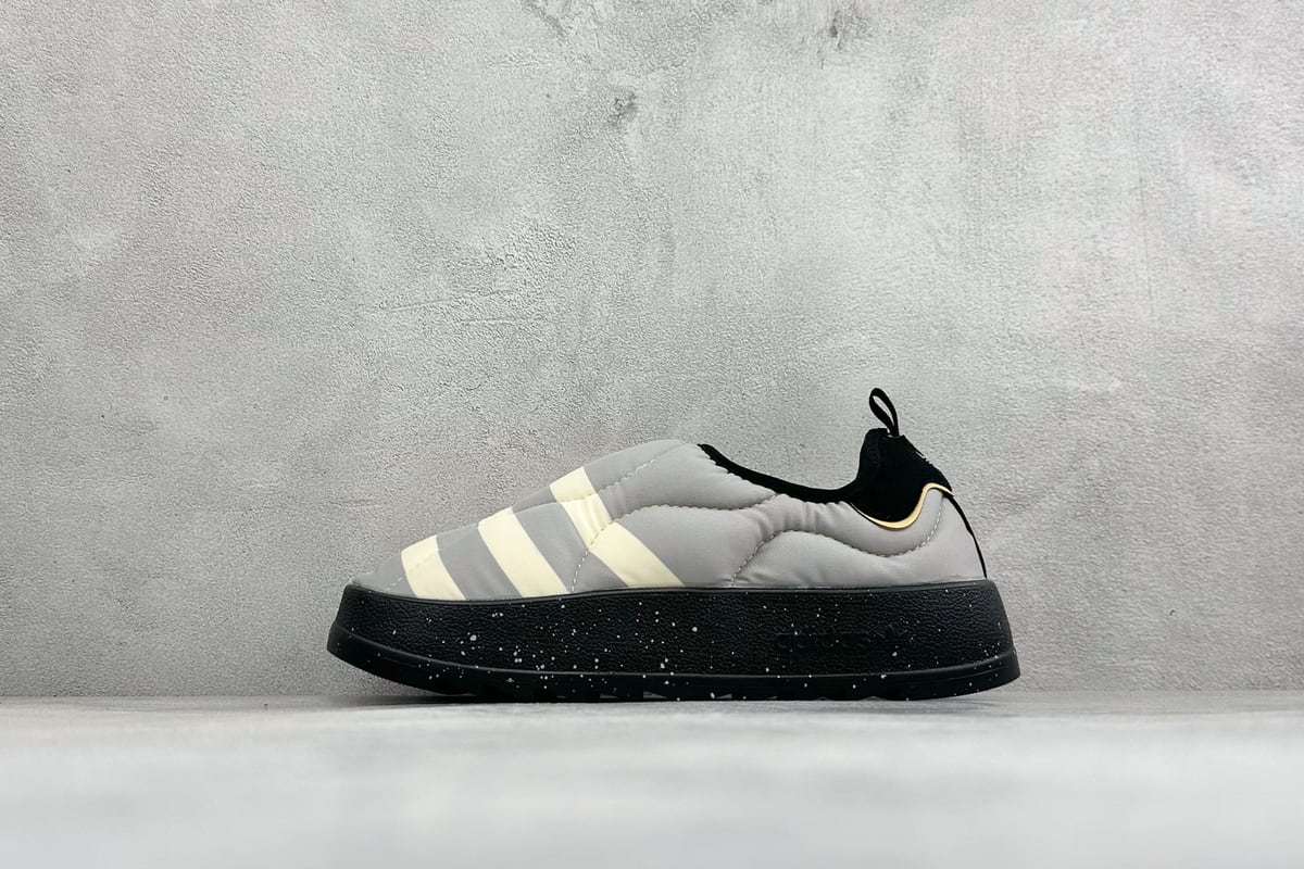 阿迪达斯 Adidas Originals Puffylette 灰黑白 正面实拍图