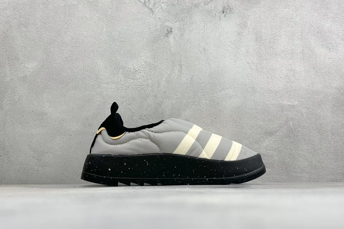 阿迪达斯 Adidas Originals Puffylette 灰黑白 侧面实拍图