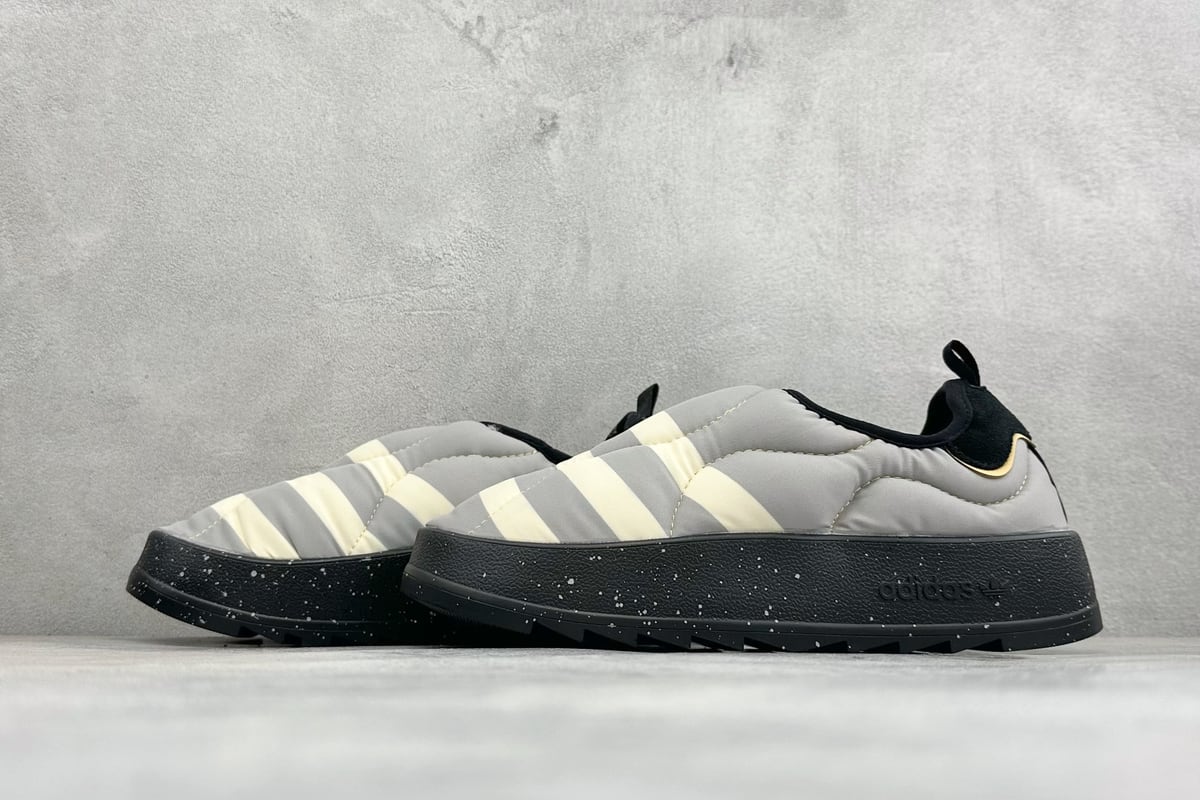 阿迪达斯 Adidas Originals Puffylette 灰黑白 鞋跟实拍图