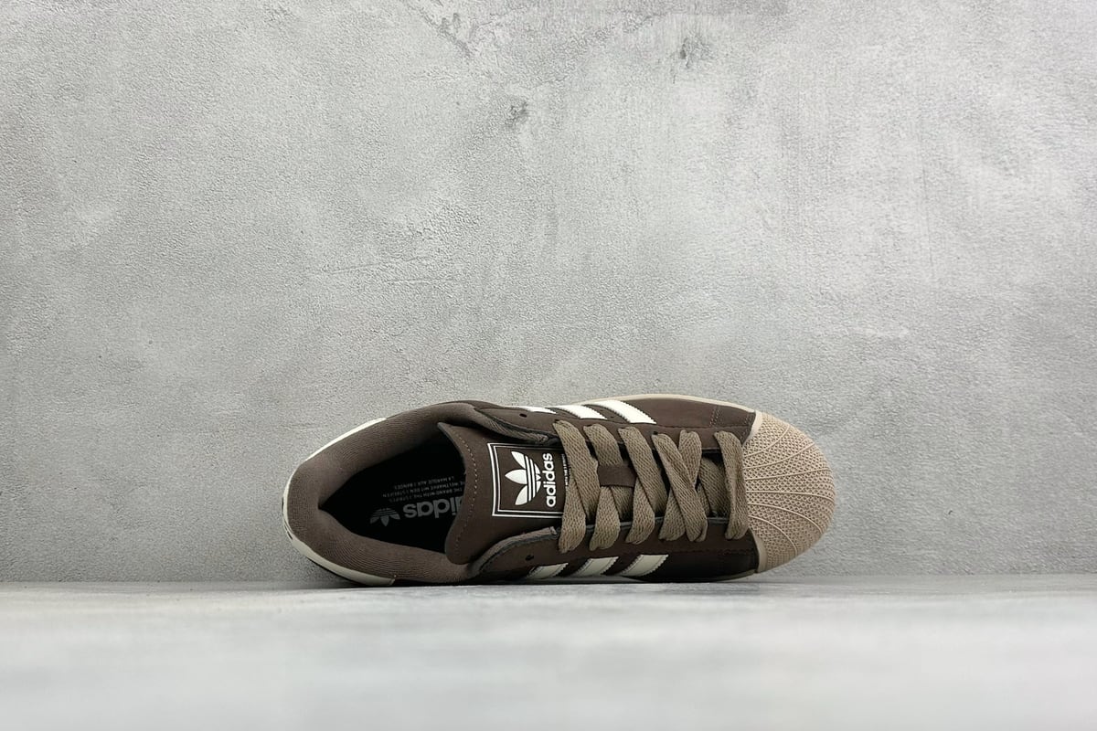 阿迪达斯 Adidas Originals Superstar贝壳头板鞋 白橙 背面实拍图