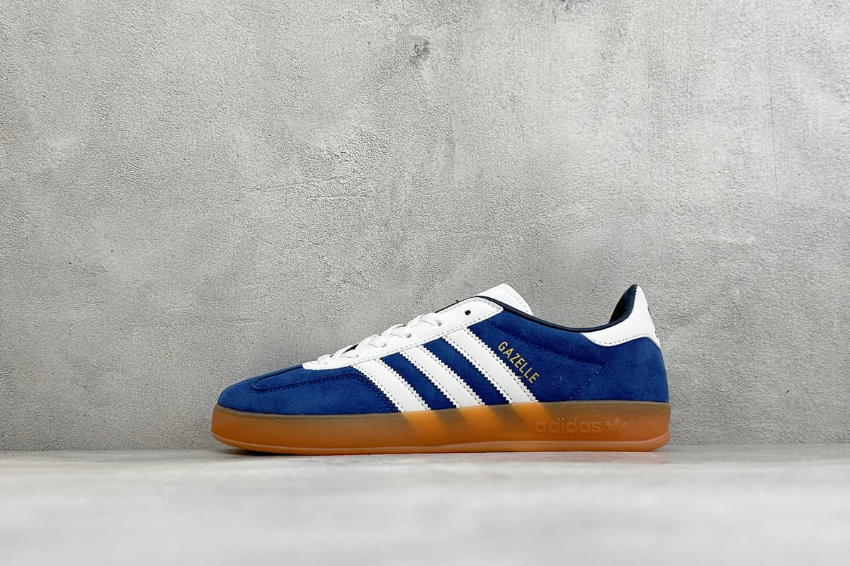 阿迪达斯 Adidas Originals Gazelle Indoor 蓝白 正面实拍图