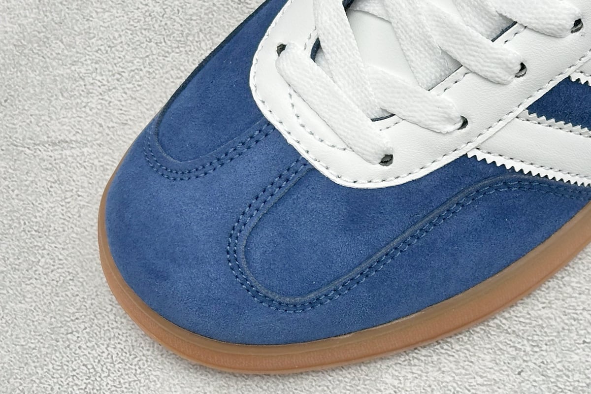 阿迪达斯 Adidas Originals Gazelle Indoor 蓝白 鞋标实拍图