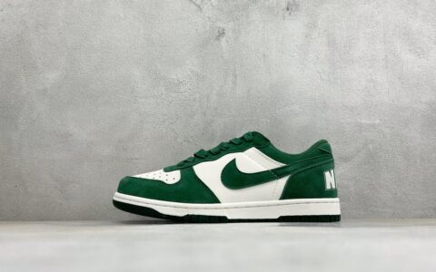 耐克Nike BIG LOW 简约百搭減震耐磨低帮板鞋绿白纯原版本 货号：IO4224-100