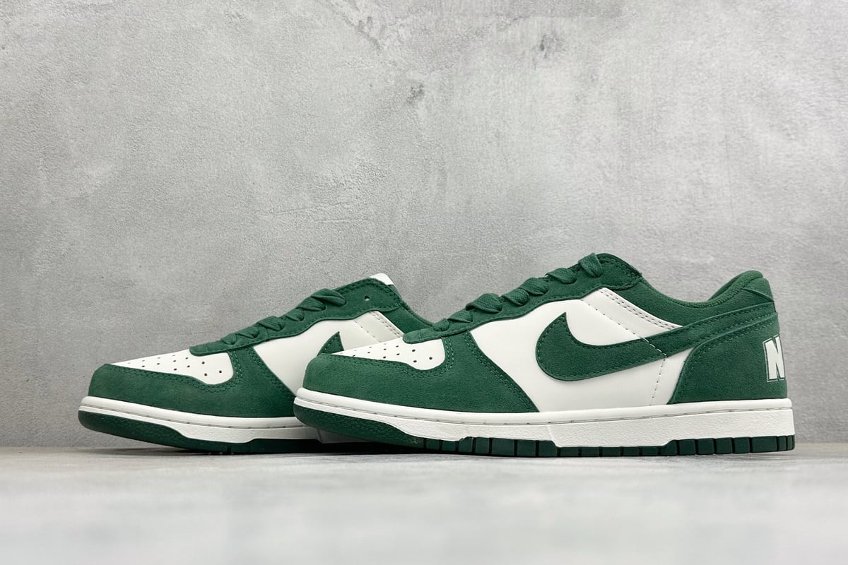 耐克 Nike BIG LOW 简约百搭 減震耐磨 低帮板鞋 绿白 鞋跟实拍图