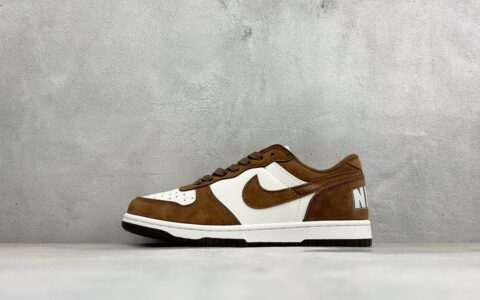 耐克Nike BIG LOW 简约百搭減震耐磨低帮板鞋棕白纯原版本 货号：IO4224-101