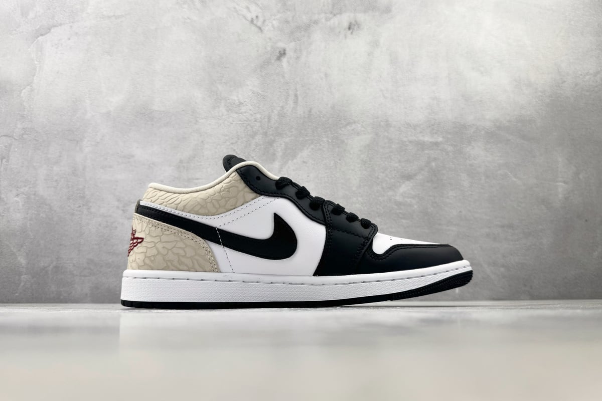 乔丹 Air Jordan 1 SE 黑白棕橙 侧面实拍图