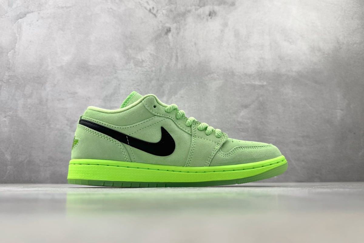 乔丹 Air Jordan 1 Lime Blast SE 绿黑 侧面实拍图