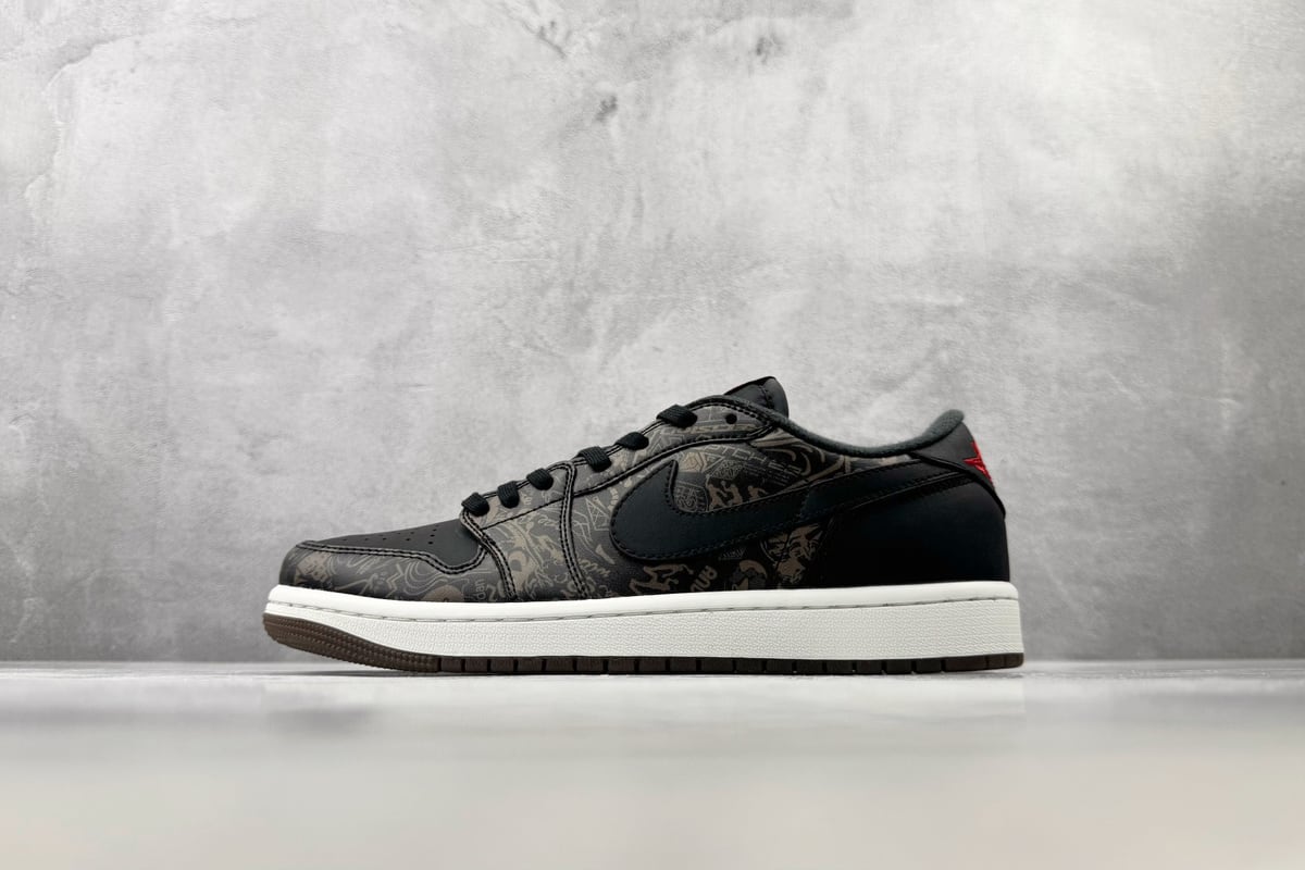 乔丹 Air Jordan 1 OG LS "Laser" 黑红白 正面实拍图