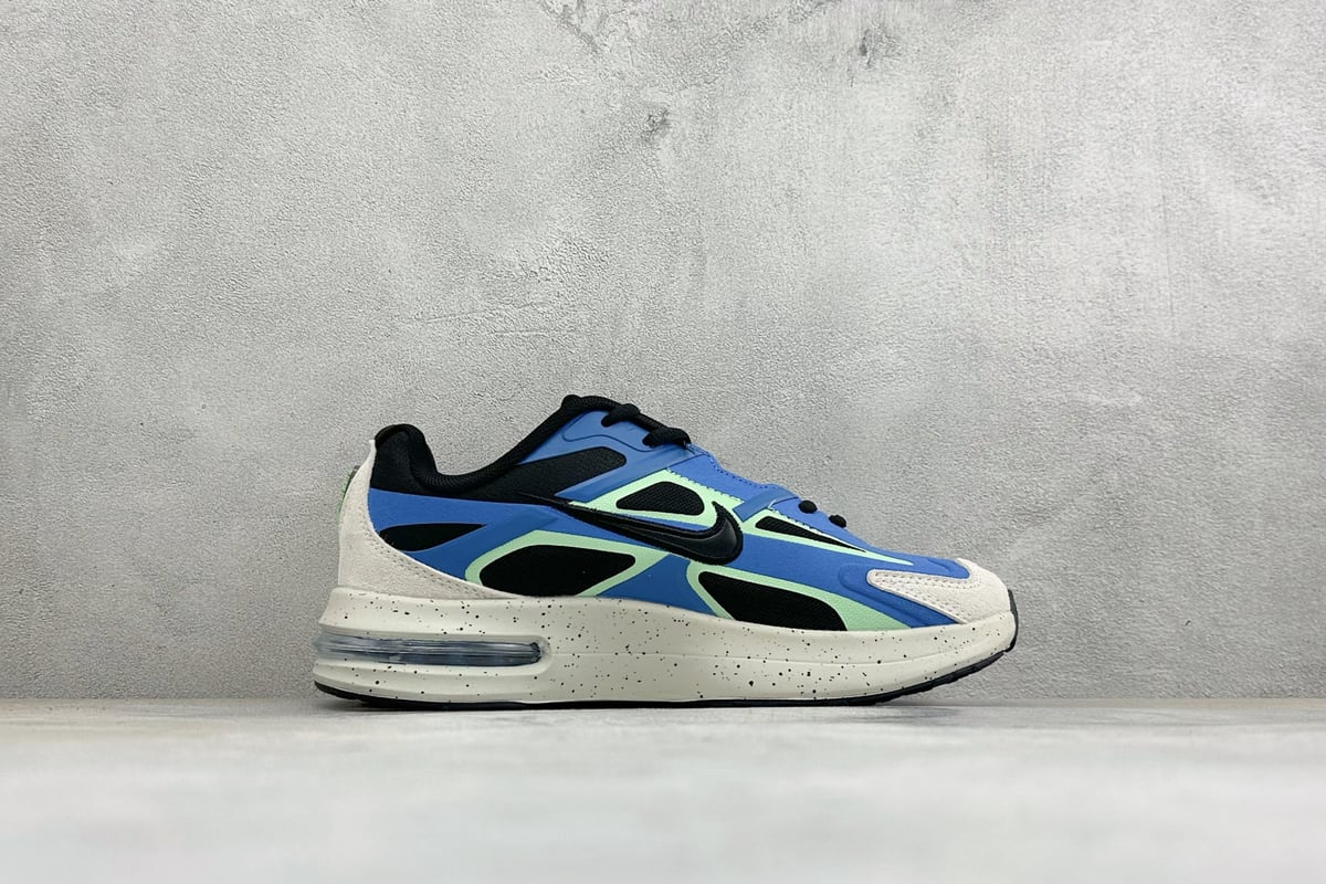 耐克 Nike Air Max Metro 舒适轻盈 防滑耐磨运动低帮跑步鞋 黑白蓝 侧面实拍图