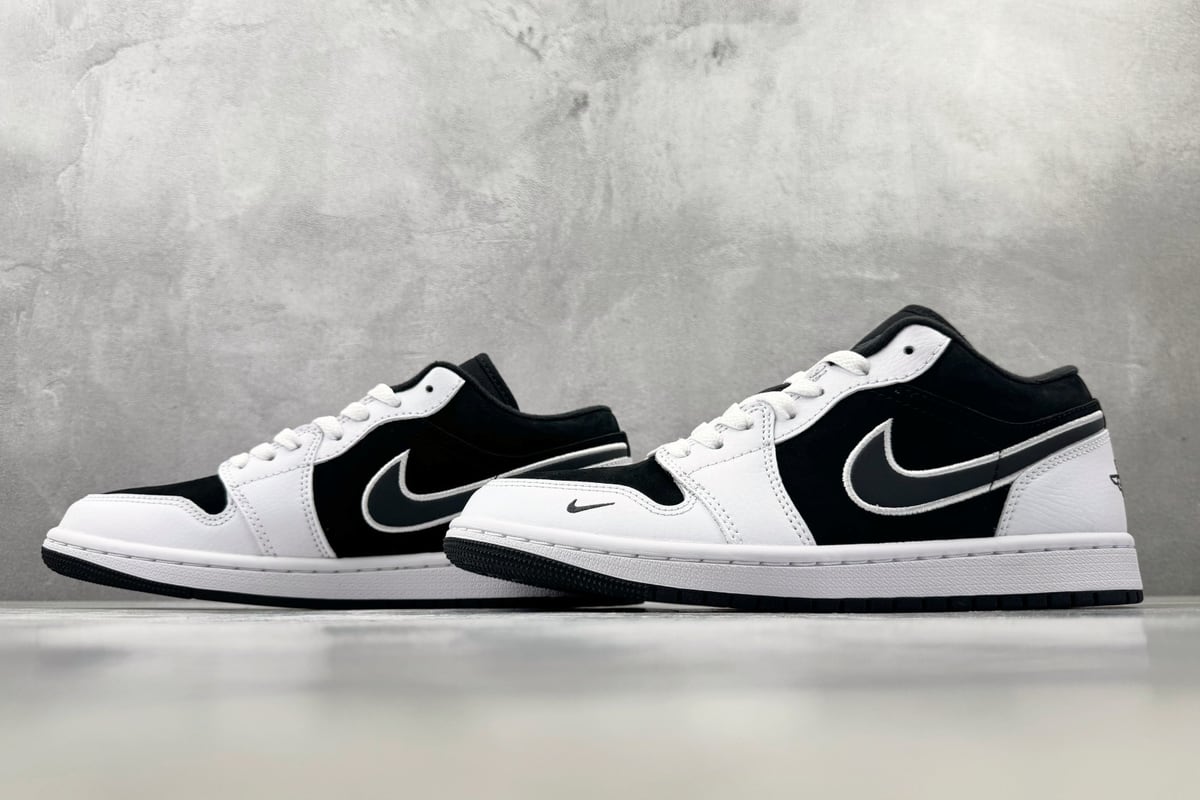 乔丹 Air Jordan 1 SE 黑白 鞋跟实拍图