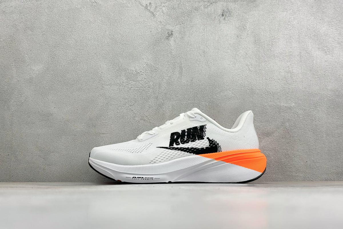耐克 Nike Air Zoom Pegasus 42 耐克网面透气轻便耐磨跑鞋 白橙 正面实拍图