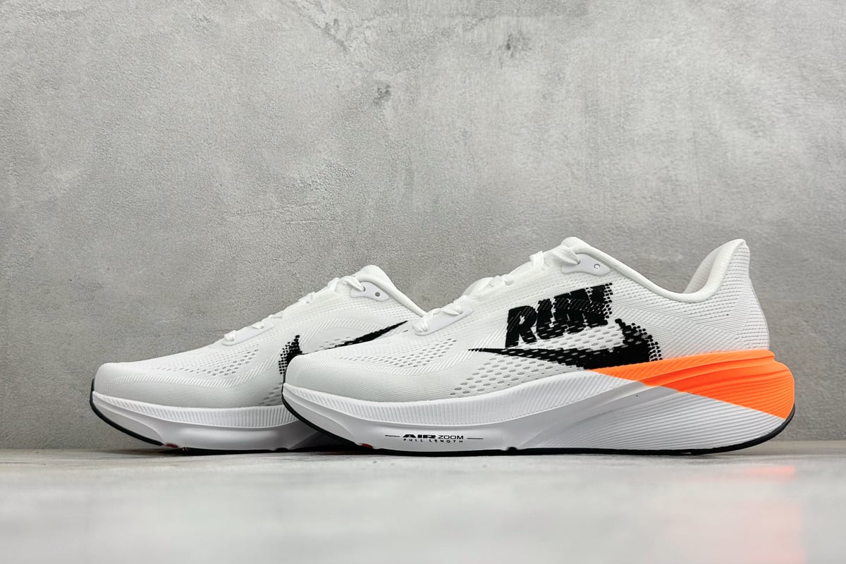 耐克 Nike Air Zoom Pegasus 42 耐克网面透气轻便耐磨跑鞋 白橙 鞋跟实拍图